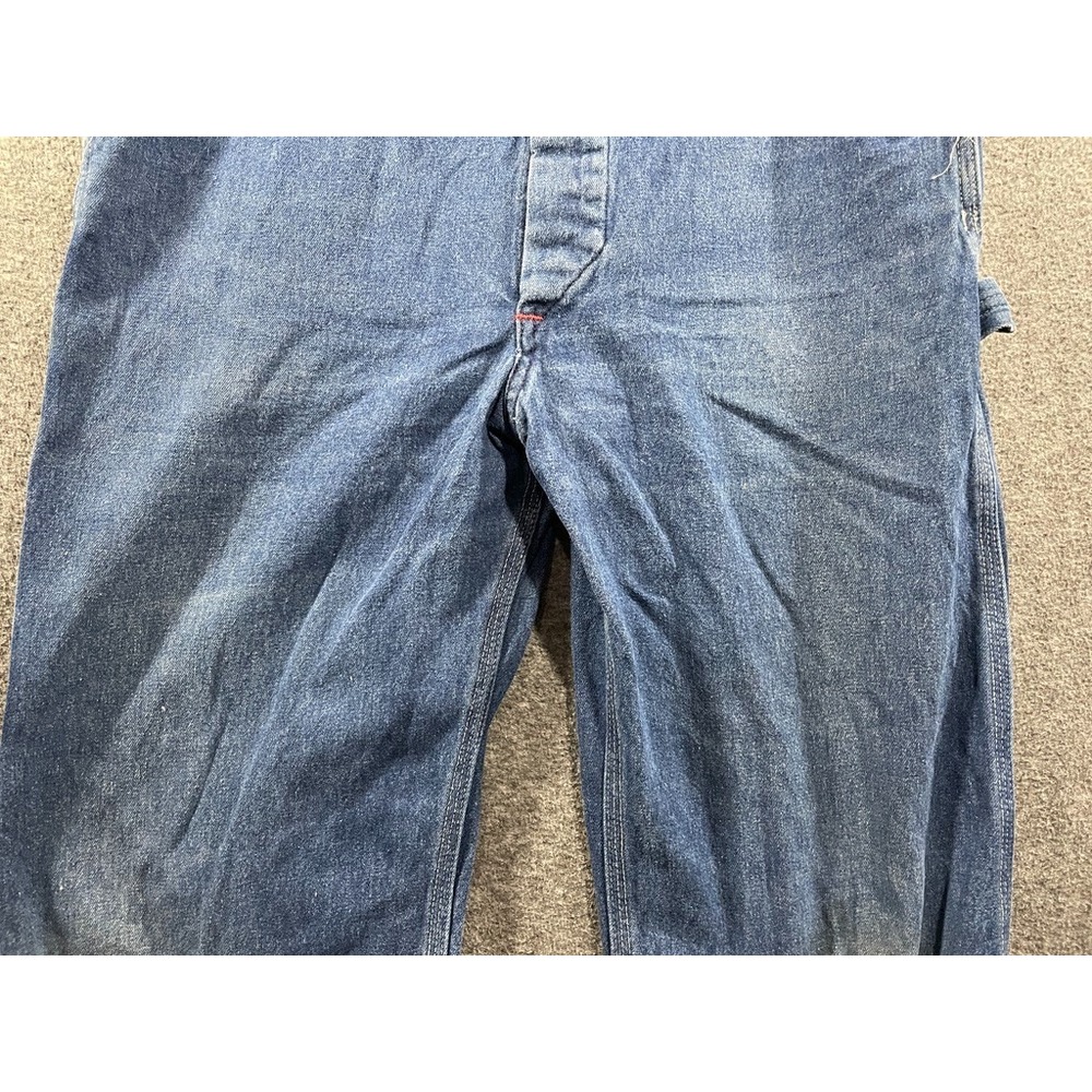 Vintage COWDEN Blue Cotton Denim Bib Overalls Distressed 32x29 Mens - Picture 5 of 16